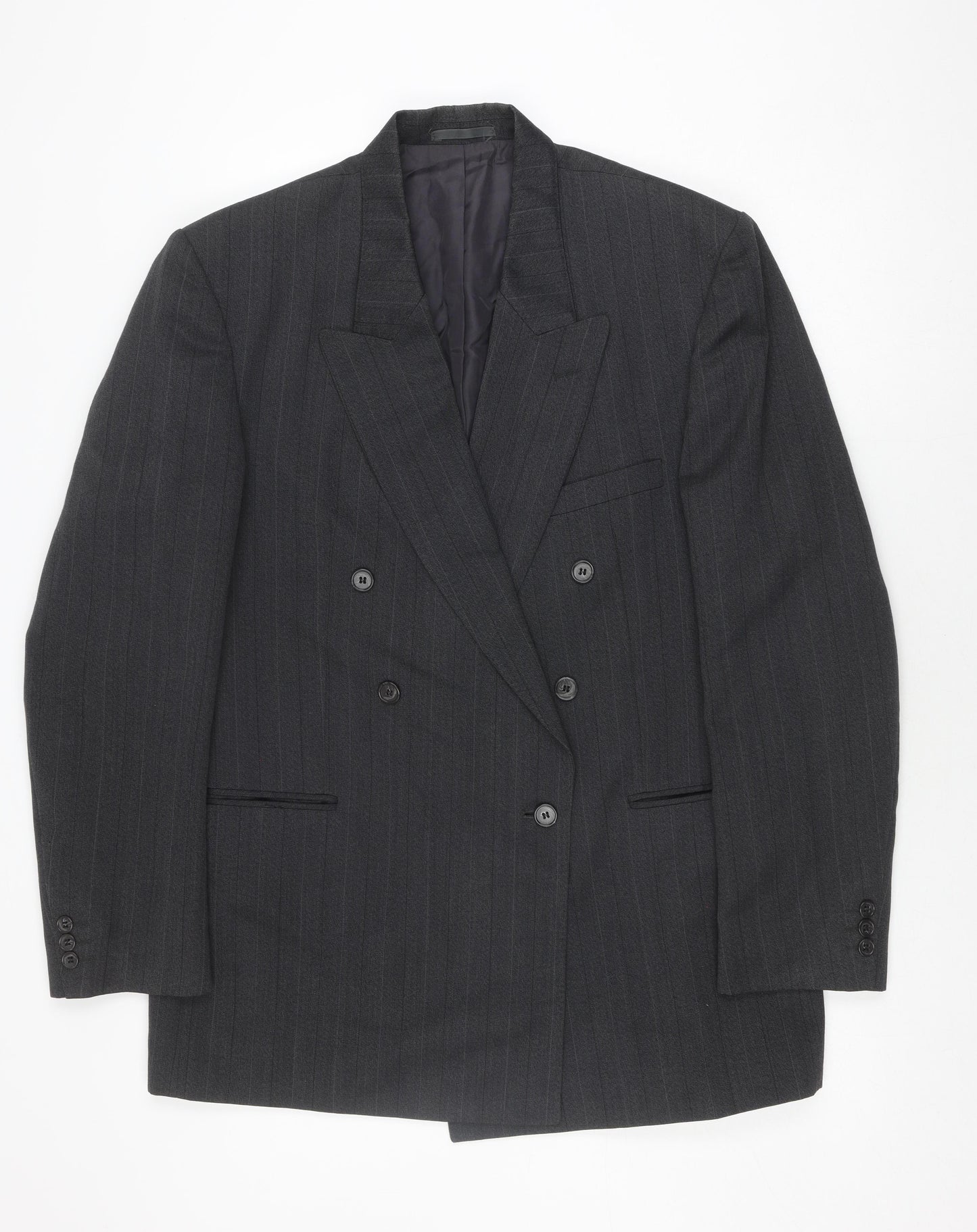 Burton Men's Black Striped Suit Jacket 42L