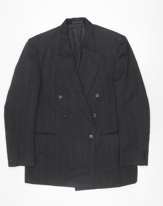 Burton Men's Black Striped Suit Jacket 42L