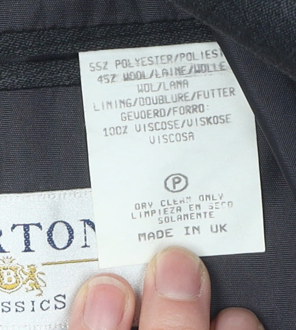 Burton Men's Black Striped Suit Jacket 42L