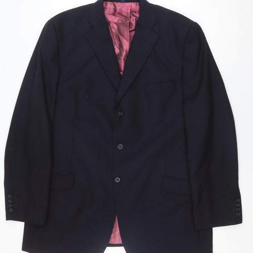 Boden Men's Black Wool Blazer 46L Formal Single-Breasted