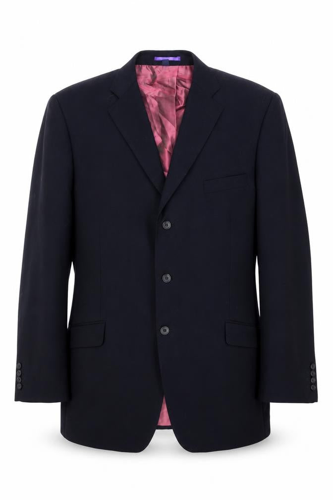 Front view of Boden Men's Black Wool Blazer 46L Formal Single-Breasted