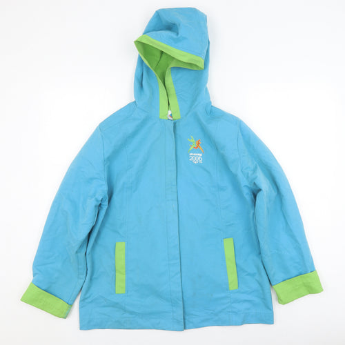 Team 2006 Blue Unisex Rain Jacket M Sports Logo