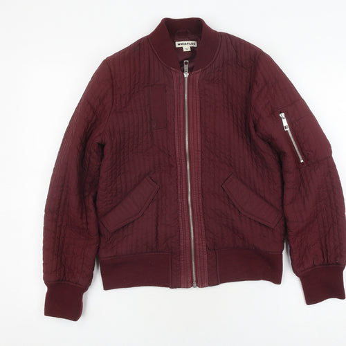 Whistles Men's Red Bomber Jacket S - Polyester Quilted