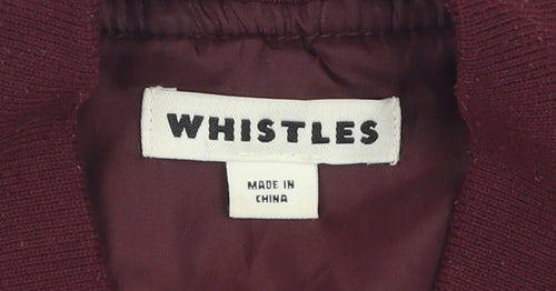 Whistles Men's Red Bomber Jacket S - Polyester Quilted