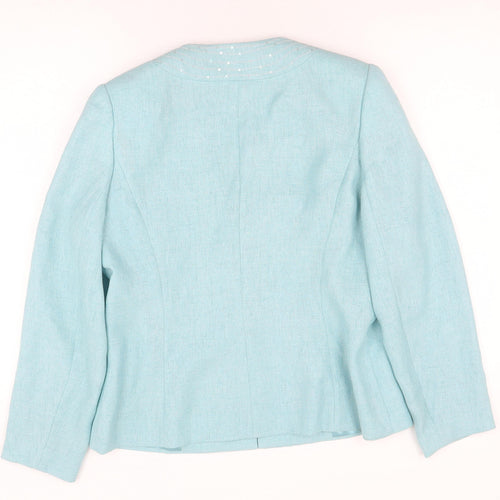 Jacques Vert Women's Blue Beaded Blazer, Size 12