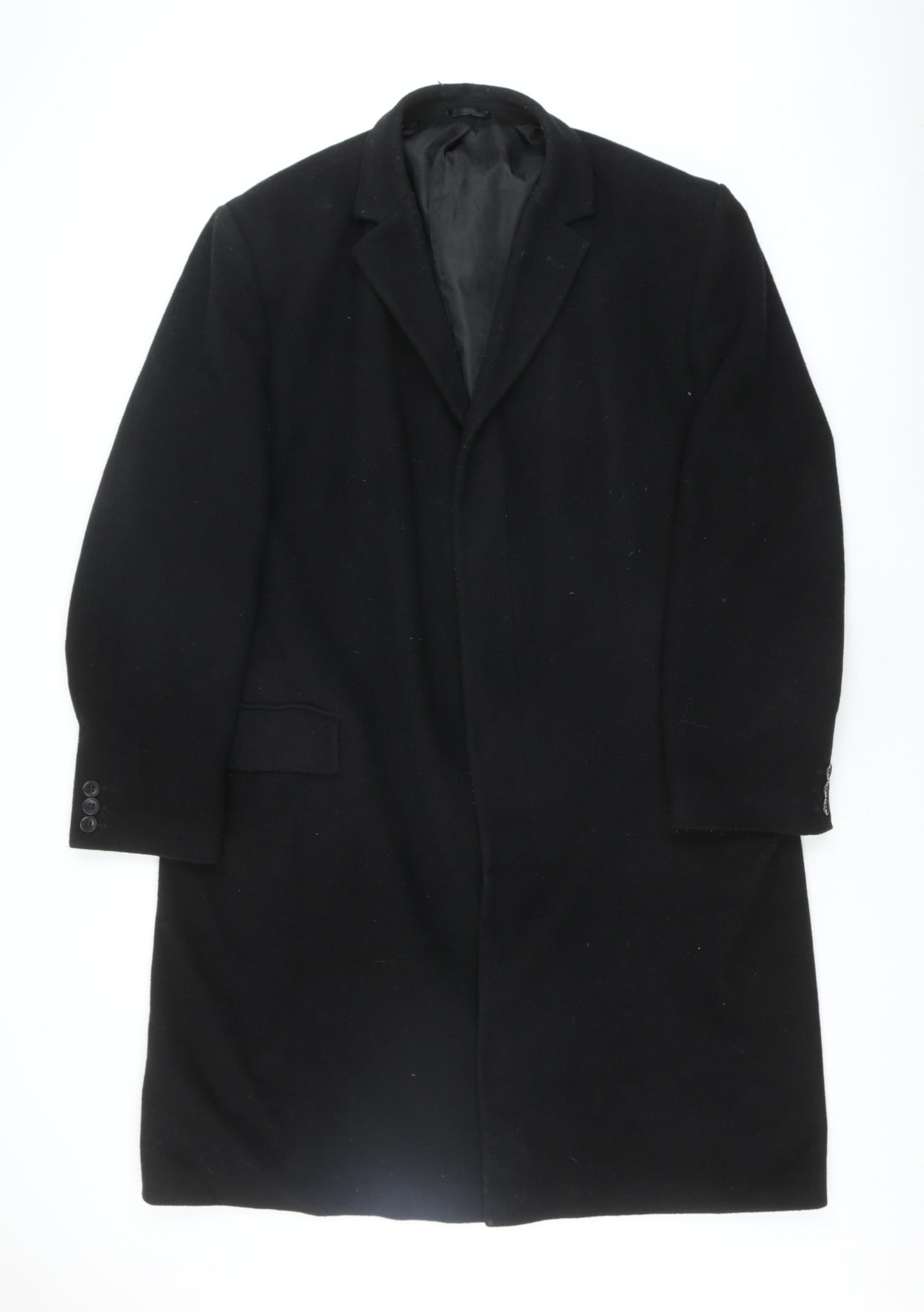 Karl Jackson Men's Black Regular Fit Wool Coat