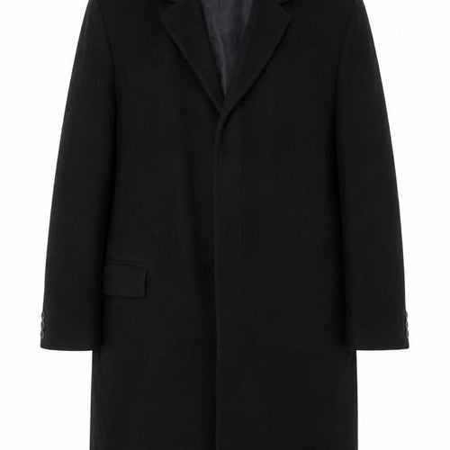 Karl Jackson Men's Black Regular Fit Wool Coat
