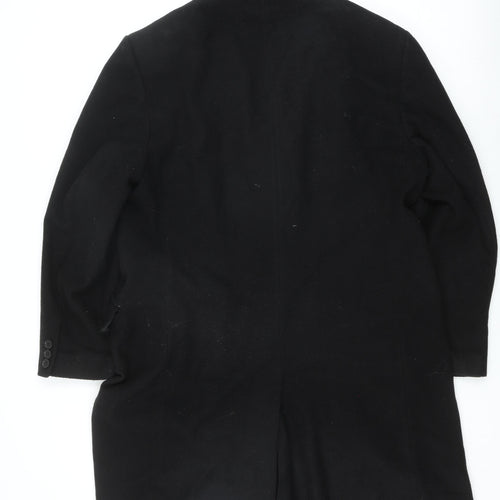 Karl Jackson Men's Black Regular Fit Wool Coat