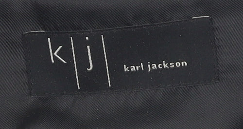 Karl Jackson Men's Black Regular Fit Wool Coat