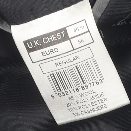 Karl Jackson Men's Black Regular Fit Wool Coat