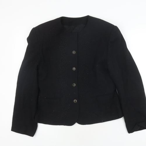 Marks and Spencer Women's Black Embroidered Blazer Size 12