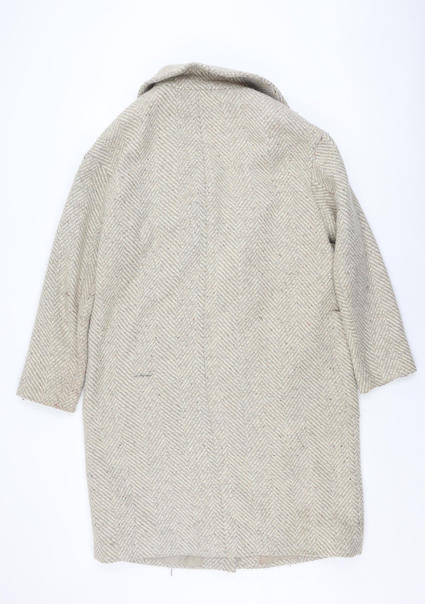 Marks and Spencer Women's Beige Herringbone Overcoat