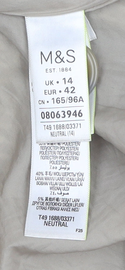 Marks and Spencer Women's Beige Herringbone Overcoat