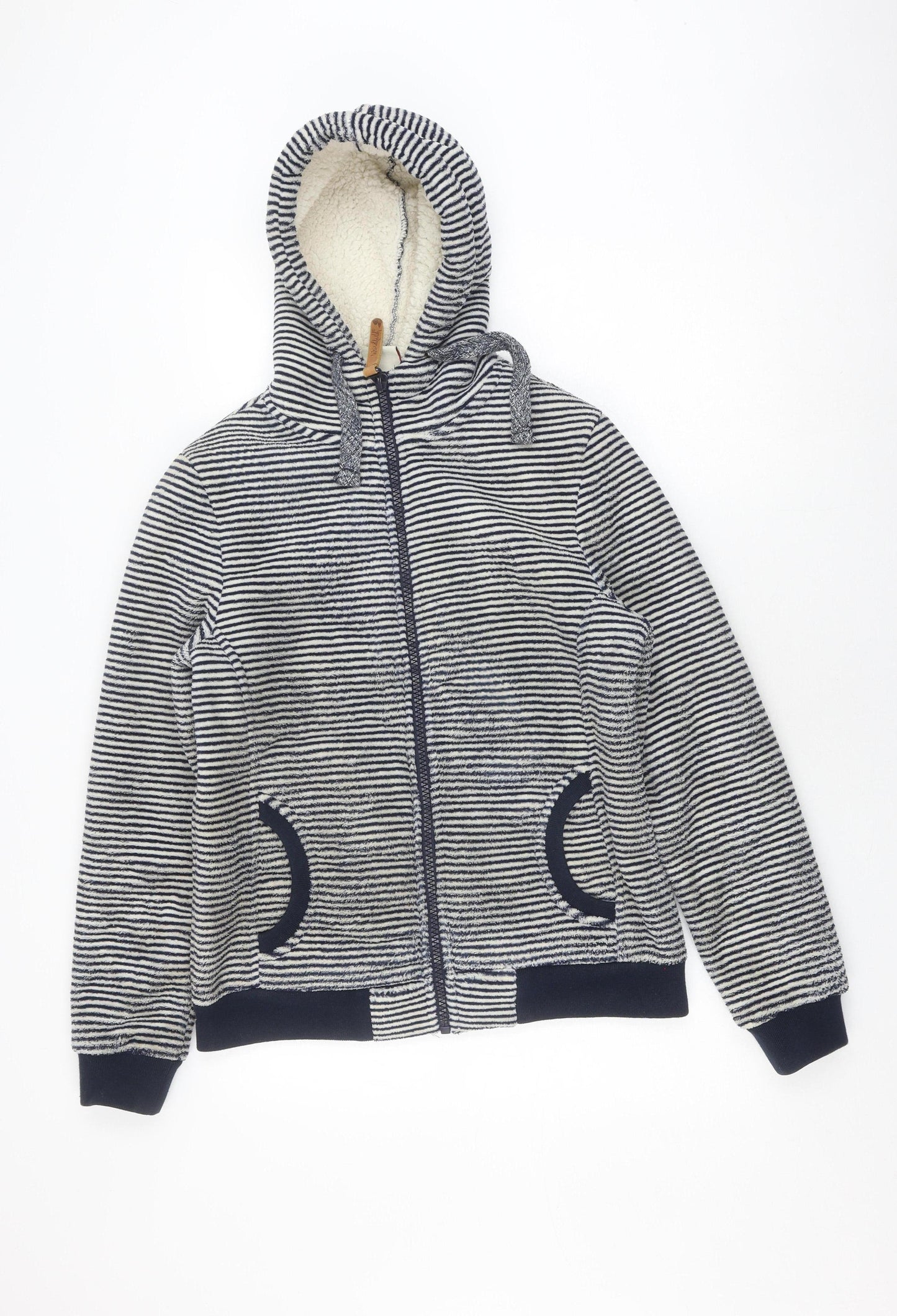 Weird Fish Women's Multicoloured Stripe Hooded Jacket Size 12