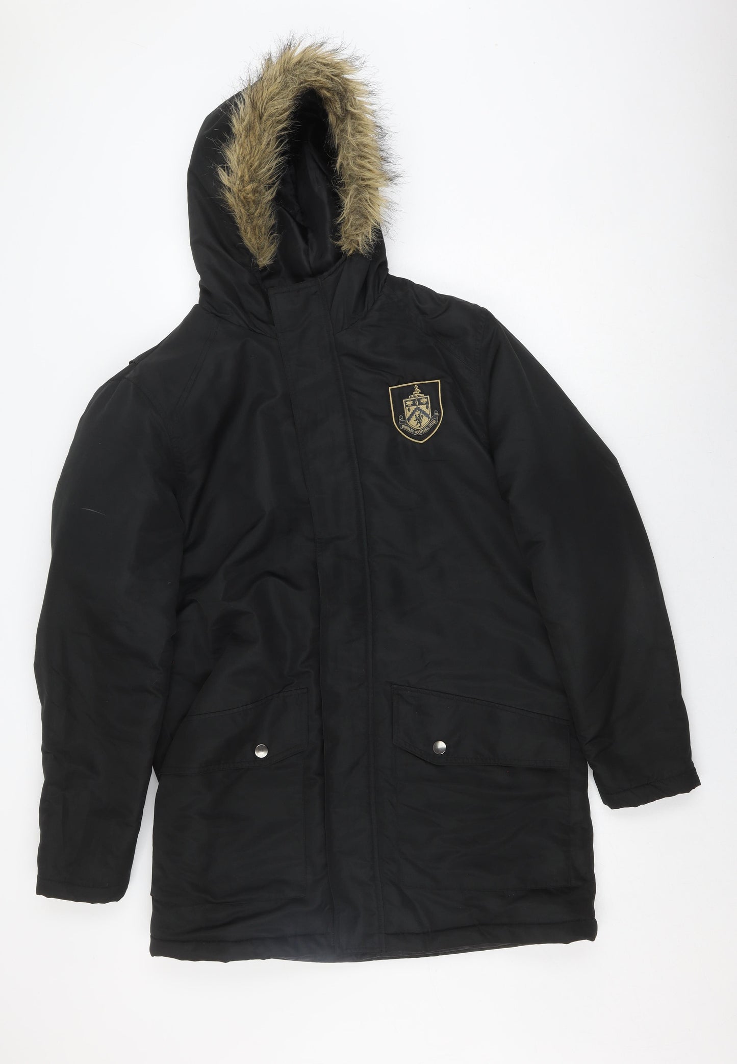 Burnley FC Black Polyester Parka Jacket M Unisex Hooded