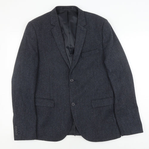 Topman Grey Men's Blazer, Size 40, Single Breasted