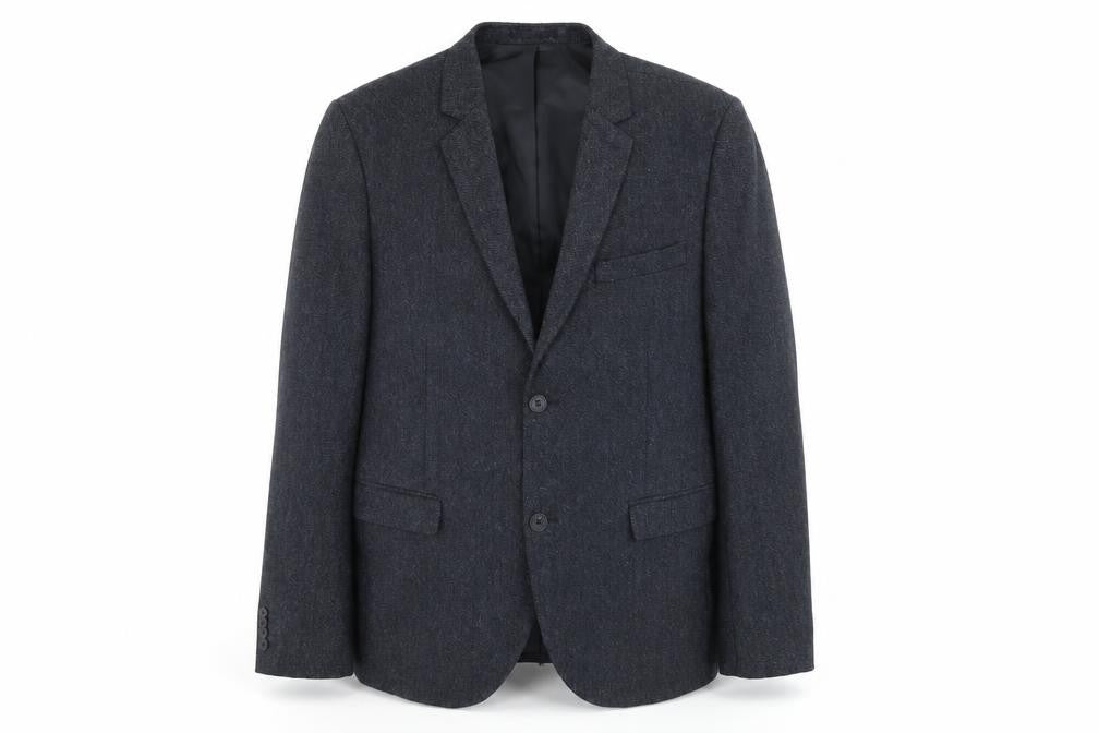 Front view of Topman Grey Men's Blazer, size 40, Single Breasted