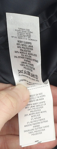 Topman Grey Men's Blazer, Size 40, Single Breasted