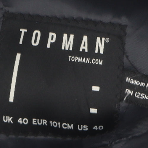 Topman Grey Men's Blazer, Size 40, Single Breasted