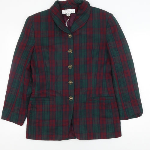 Rena Rowan Plaid Blazer Women’s 10 Multicoloured Wool