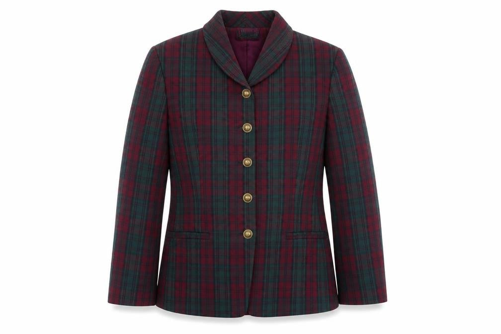 Front view of Rena Rowan Plaid Blazer Women’s 10 Multicoloured Wool