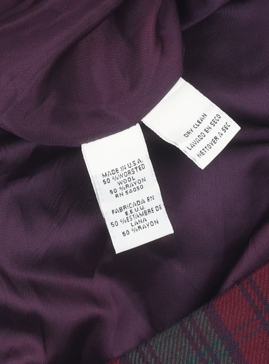 Rena Rowan Plaid Blazer Women’s 10 Multicoloured Wool