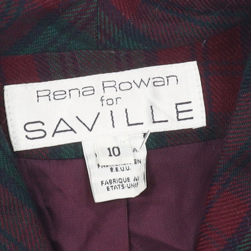 Rena Rowan Plaid Blazer Women’s 10 Multicoloured Wool