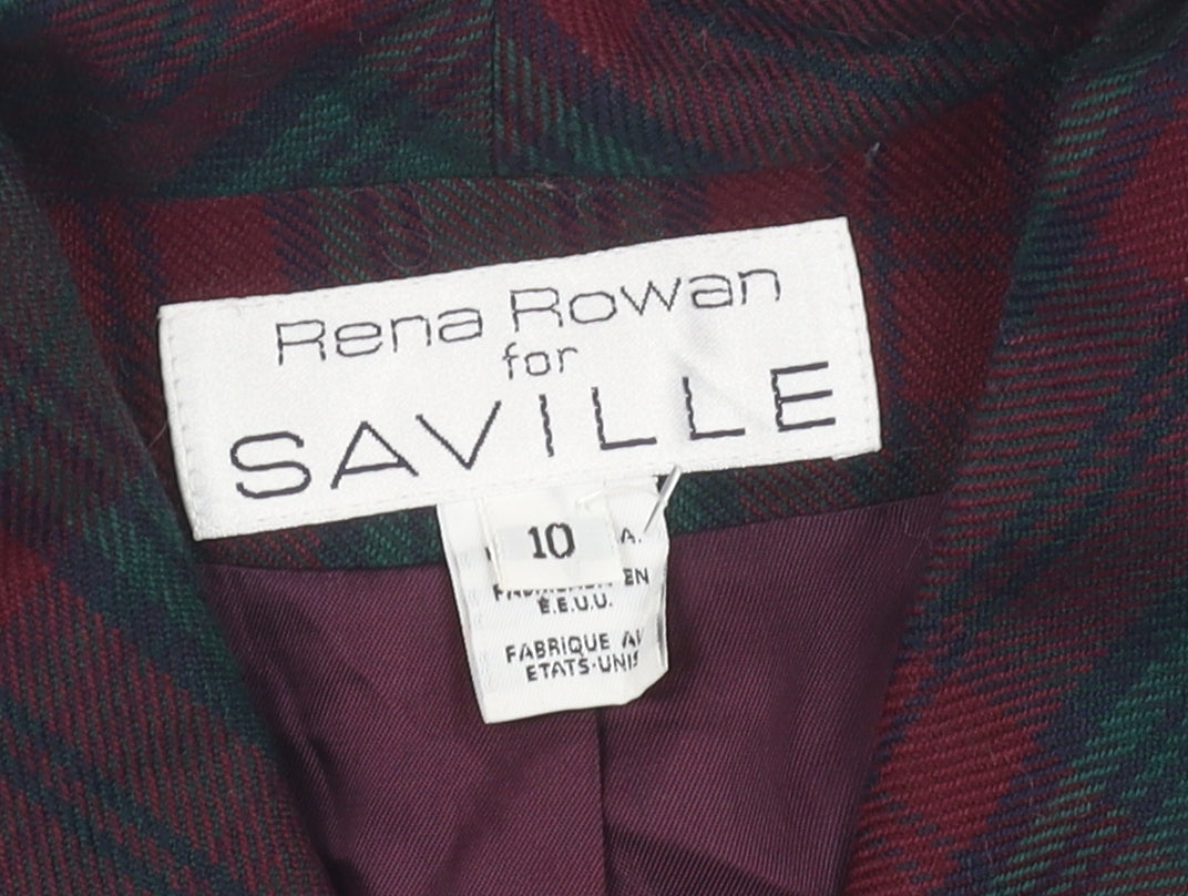 Rena Rowan Plaid Blazer Women’s 10 Multicoloured Wool