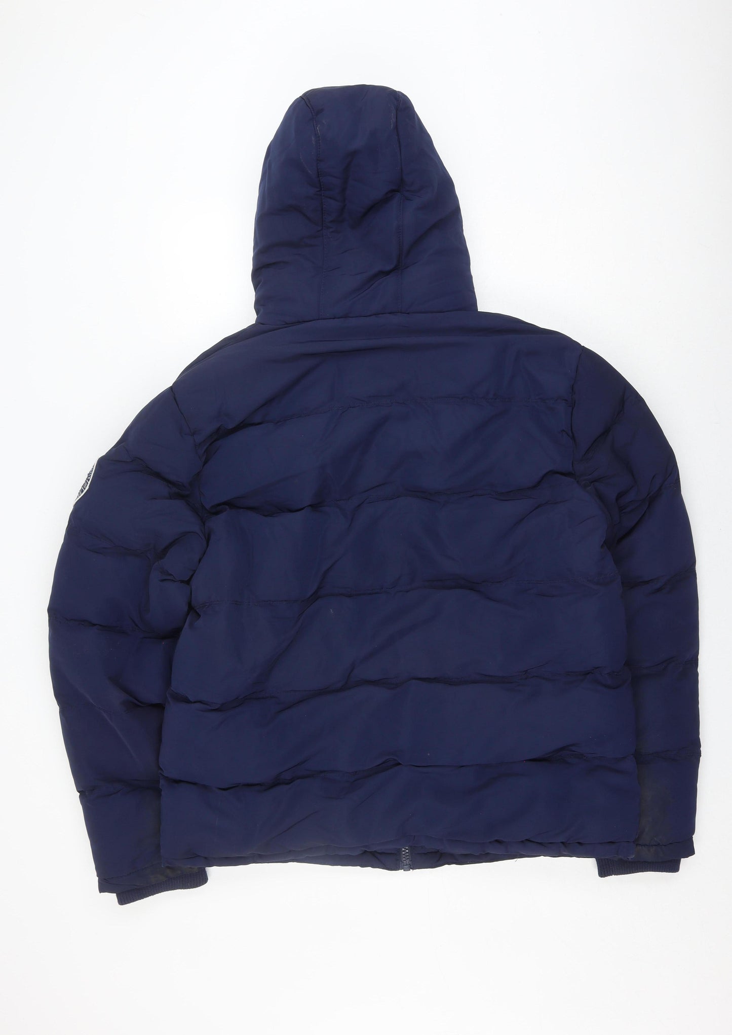 SoulCal & Co Men's Blue Hooded Puffer Jacket, M, Winter Warm