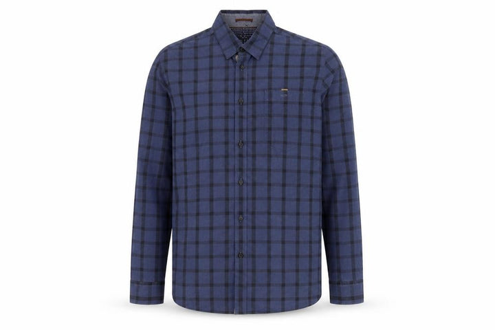 Ted Baker Mens Blue Plaid Long Sleeve Shirt Size 2XL