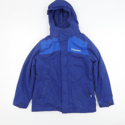 Campri Boys Blue Hooded Parka Jacket Size 11-12 Years