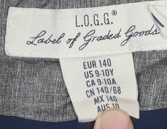 L.O.G.G. Boys Grey Puffer Jacket 10 Years Hooded Quilted