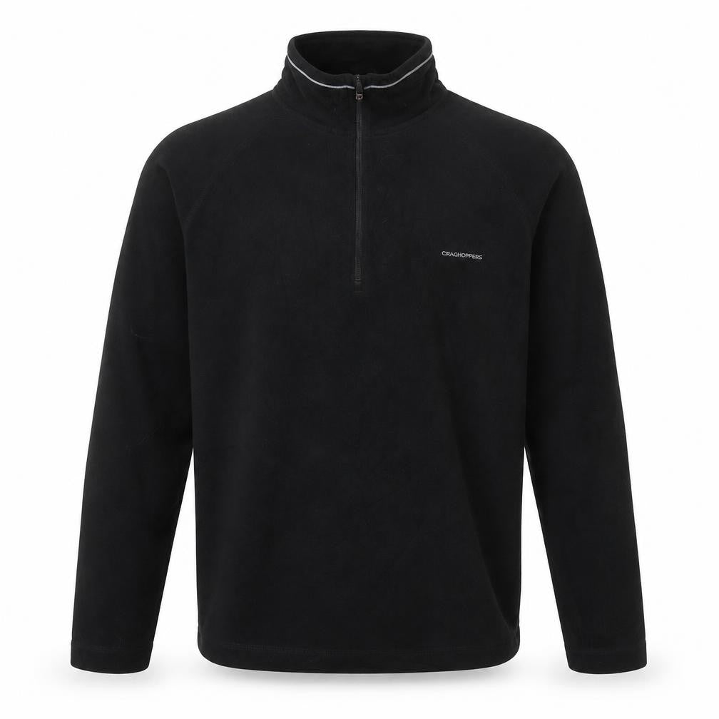 Front view of Craghoppers Men's Black Fleece 1/2 Zip Sweatshirt S