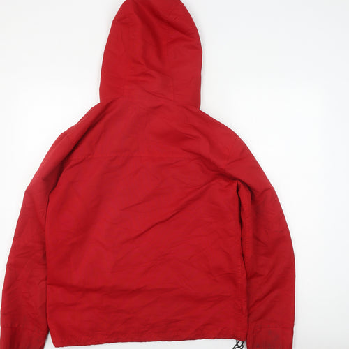 Climb Men's Red Parka Jacket Hooded L Lightweight Casual