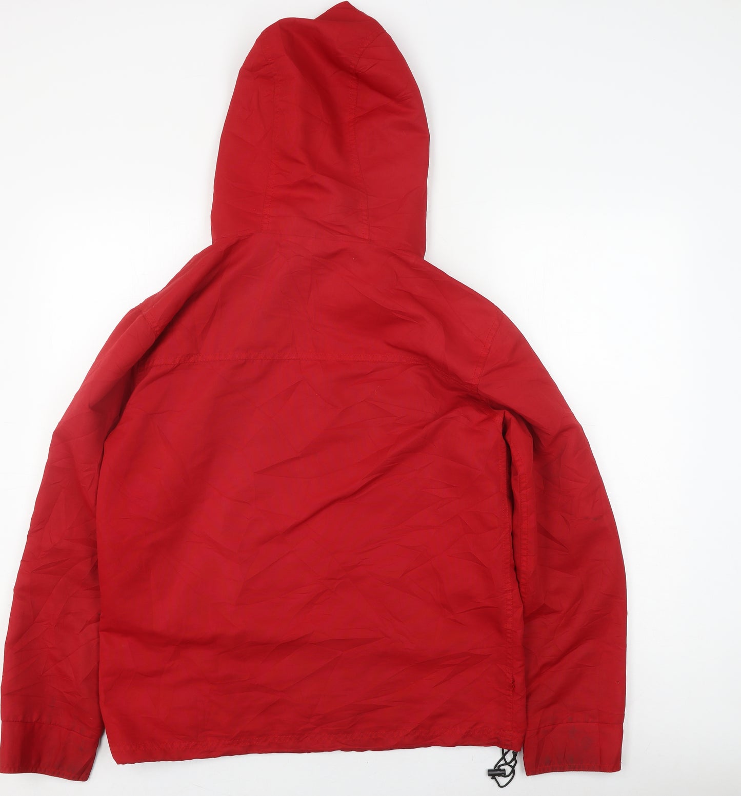 Climb Men's Red Parka Jacket Hooded L Lightweight Casual