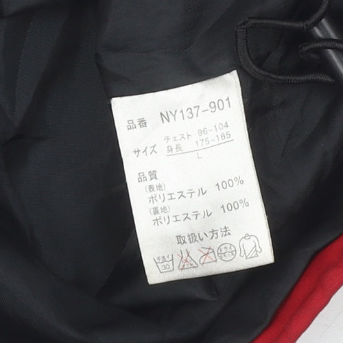 Climb Men's Red Parka Jacket Hooded L Lightweight Casual