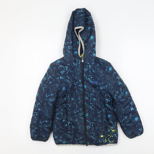 Regatta Boys Blue Puffer Jacket 8 Years Geometric Hooded