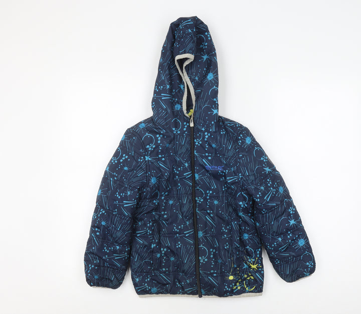 Regatta Boys Blue Puffer Jacket 8 Years Geometric Hooded