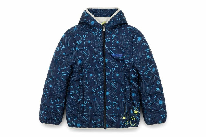 Regatta Boys Blue Puffer Jacket 8 Years Geometric Hooded