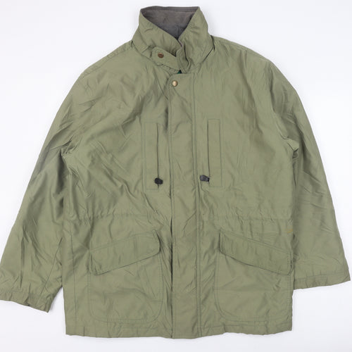 Savatini Men's Green Parka Jacket L Casual Zip & Button