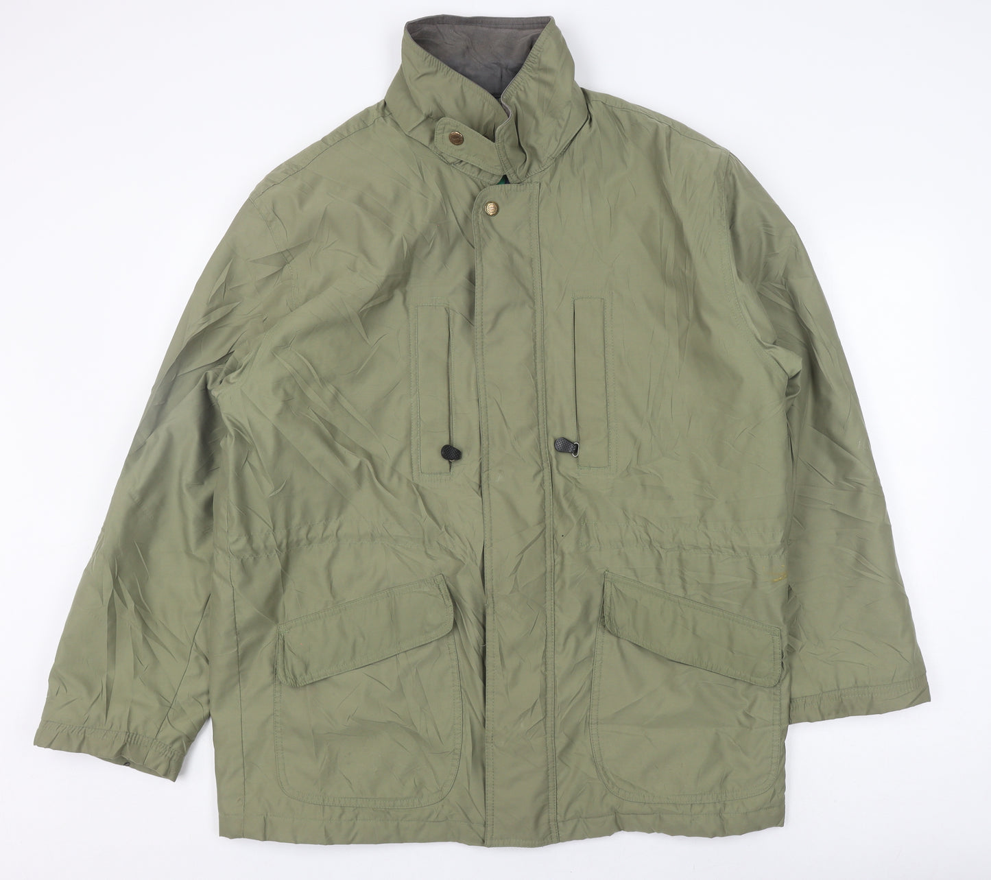 Savatini Men's Green Parka Jacket L Casual Zip & Button