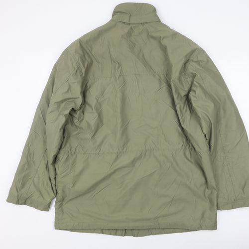 Savatini Men's Green Parka Jacket L Casual Zip & Button