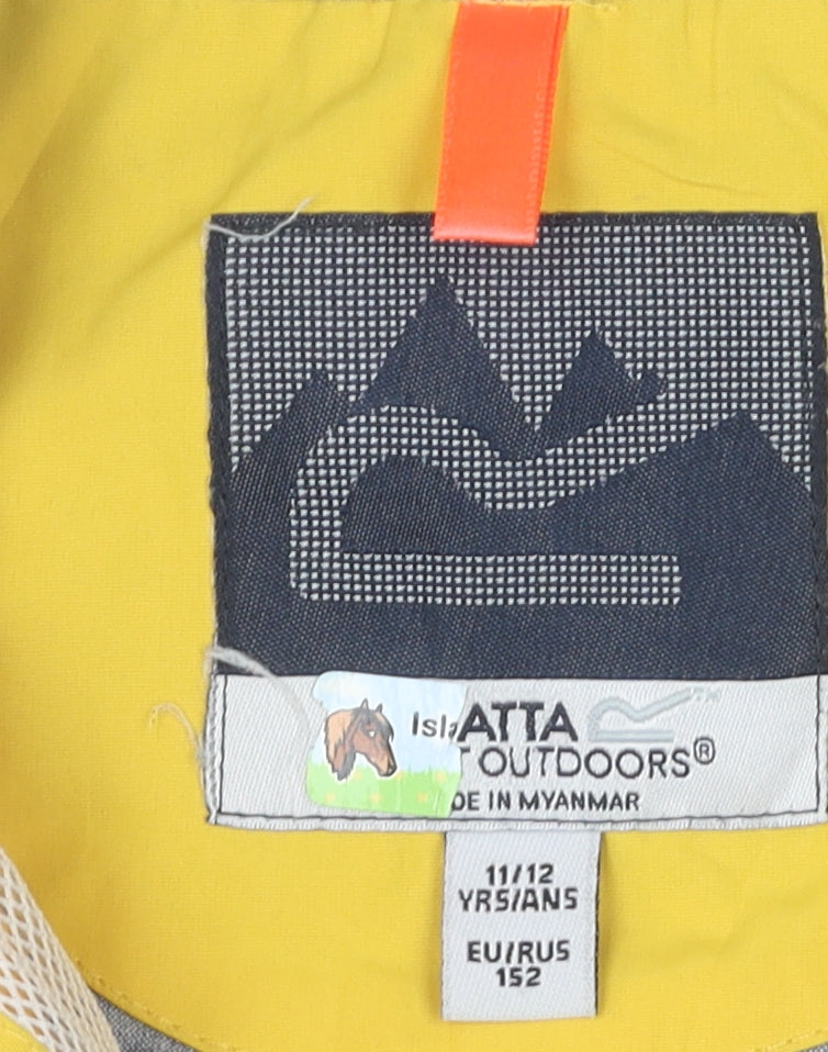 Isl ATTA Boys Yellow Hooded Rain Coat 11-12 Years