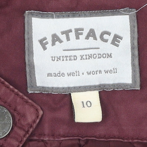 Fatface Women’s Red Parka Coat Size 10 Hooded & Lined