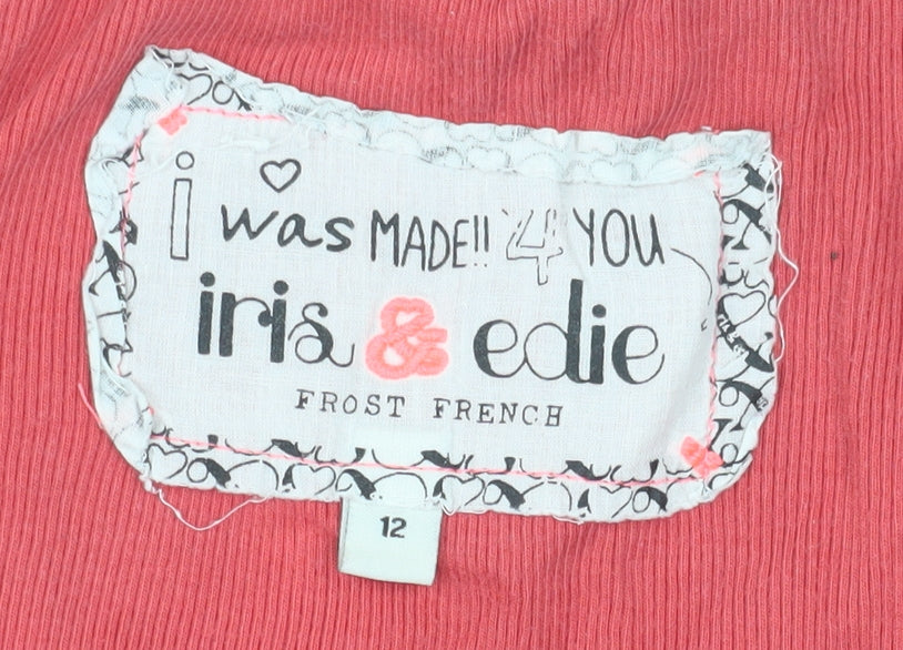 Iris & Edie Women’s Red Basic Cotton Henley Tank Top
