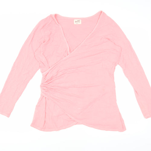 A Postcard from Brighton Women's Pink Wrap Blouse Size 4