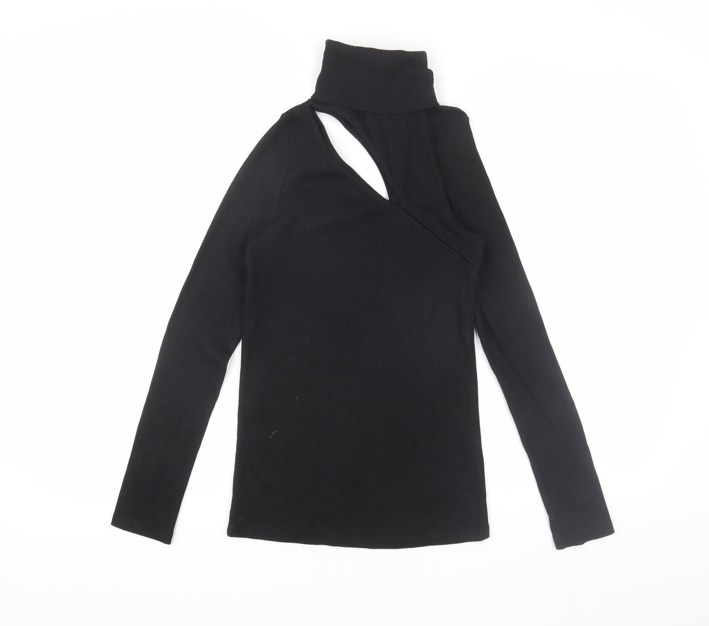 SAINT + SOFIA Women's Black High Neck T-Shirt Size 10