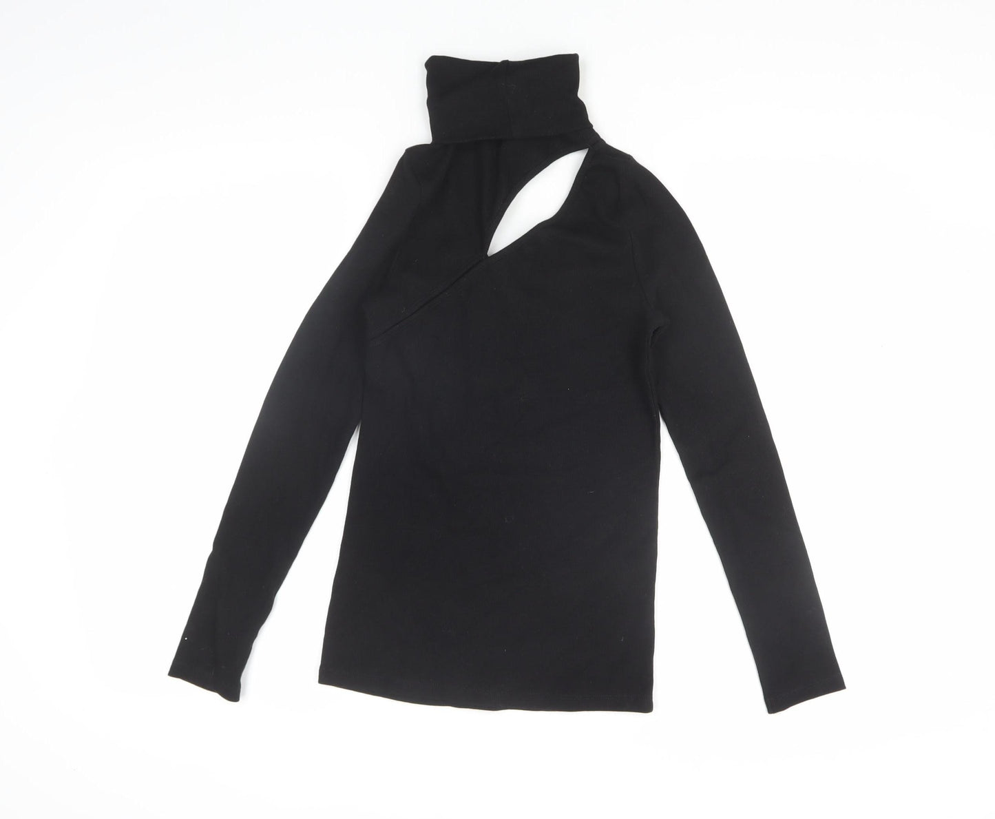 SAINT + SOFIA Women's Black High Neck T-Shirt Size 10