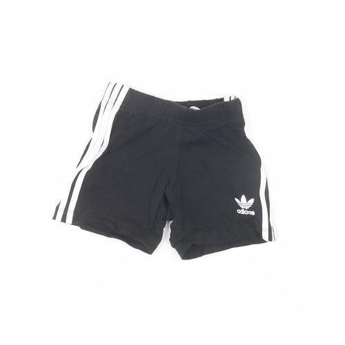 Adidas Unisex Baby Black Shorts 6-9 Months Cotton