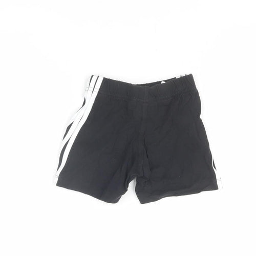 Adidas Unisex Baby Black Shorts 6-9 Months Cotton